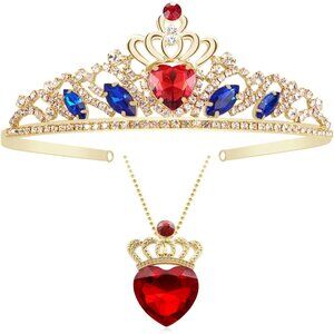 Evie Descendant Crown & Heart Necklace Costume Jewelry Set for Teens